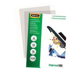 Fellowes A3 100 mic / Folia do laminowania / 100 szt. / błyszczący
