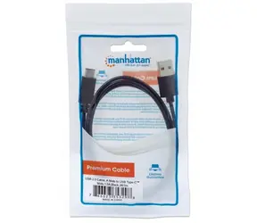 Kabel Manhattan USB 2.0 A - USB 3.1 C / M/M czarny / 1m