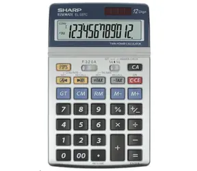 Sharp SH-EL337C srebrny / kalkulator biurkowy / dwunastocyfrowy