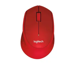 Logitech Wireless Mouse M330 Silent PLUS czerwona / bezprzewodowa mysz optyczna / 3 przyciski / 1000dpi