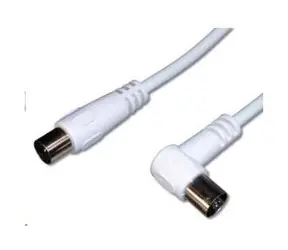 Kabel TV PremiumCord Złącze M - F 90° 2m / 75 Ohm 