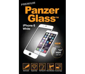 Szkło hartowane PanzerGlass Premium na cały wyświetlacz do Apple iPhone 6, 6S i 7, białe
