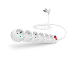 Przedłużacz Connect IT 230V 6 gniazd 3 ms z wyłącznikiem biały