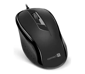 Connect IT CMO-1200 czarna / Mysz optyczna / 1000DPI / 3 przyciski / USB / 1,8m