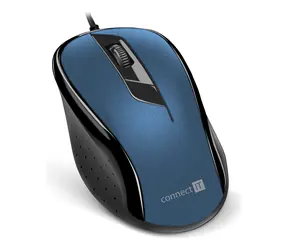Connect IT CMO-1200 niebieska / Mysz optyczna / 1000DPI / 3 przyciski / USB / 1,8m