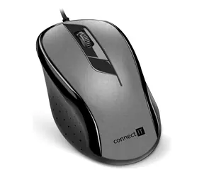 Connect IT CMO-1200 szary / Mysz optyczna / 1000DPI / 3 przyciski / USB / 1,8m