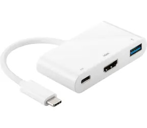 Adapter MicroConnect USB-C do USB3.0+HDMI+USB 3.1-C biały