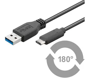 MicroConnect USB3.1 C (M) - USB3.0 A (M) 1m czarny