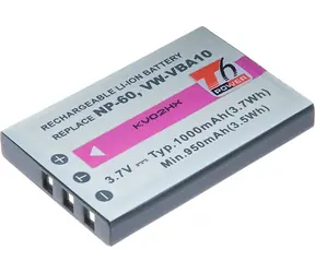Akumulator T6 Power NP-60 / KLIC-5000 / NP-30 / LI-20B / 1000mAh / czarny