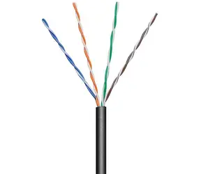 goobay Kabel UTP Cat5e 4x2 drut 100m czarny / AWG24 / konstrukcja zewnętrzna