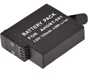 Akumulator T6 Power do GoPro Hero5 Czarny / AHDBT-501 / AABAT-001 / 1250mAh / czarny