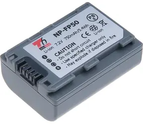 Bateria T6 Power do Sony NP-FP50 / 750mAh / szara