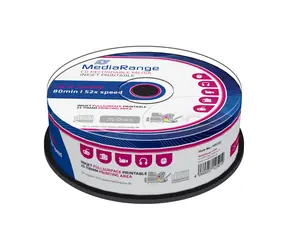 MediaRange CD- R 700MB 52x wrzeciono 25 szt. - do druku atramentowego