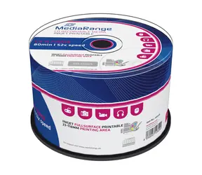 MediaRange CD R 700MB 52x wrzeciono 50 szt. / Druk atramentowy