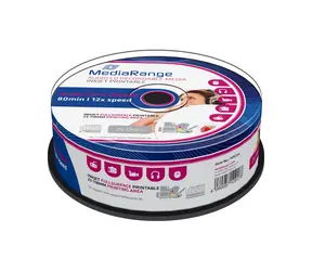 MediaRange CD R AUDIO 700MB 12x wrzeciono 25 szt. / Druk atramentowy