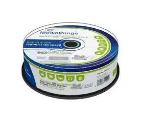 MediaRange DVD R 4,7 GB 16x Wrzeciono fotograficzne Waterguard 25 szt. / Druk atramentowy