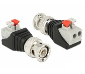 Adapter DeLock BNC męski > listwa zaciskowa z przyciskami 2 piny