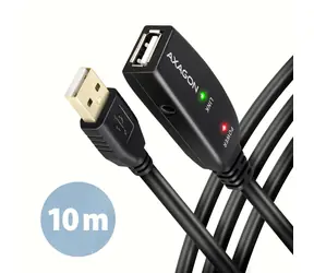 Axagon ADR-210, USB 2.0 AM -> Aktywny przedłużacz/wzmacniacz AF , 10m