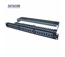 Panel krosowy DATACOM 24 szt. CAT6 / 1U / 3x8 / LSA / STP / 19" / czarny z wiązaniem