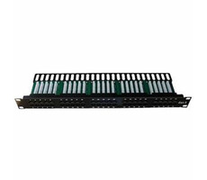 Panel krosowy DATACOM ISDN 50szt. / 1U / Zintegrowany / CZARNY / 19"