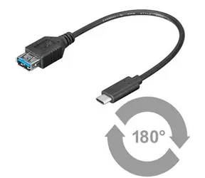 Adapter PremiumCord OTG USB-C 3.1 (męski) - USB 3.0-A (żeński) / 0,2 m