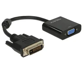 Adapter DeLock DVI-D 24+1 męski > VGA żeński/czarny