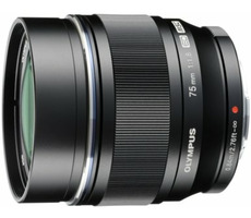Olympus M. ZUIKO Premium ET-M7518 czarny / 75mm / 1:1:8 (odpowiednik 150mm) stały teleobiektyw / cały metal 