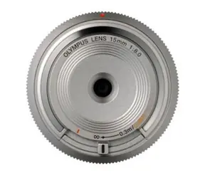 Olympus BCL-1580 srebrny / 15mm / 1:8.0 (odpowiednik 30mm) ultracienki obiektyw stałoogniskowy z nasadką