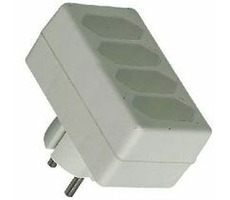PremiumCord kwadratowy 230V, 4X gniazdo płaskie