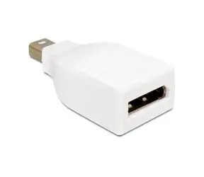 DeLock adapter Displayport mini męski > Displayport żeński, biały