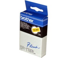 Brother - TC-601, żółto-czarny (12mm)