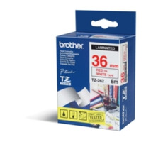 Brother - TZ-262, biały / czerwony - (36mm, lamin.)