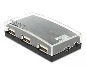 DeLock HUB USB 2.0 4-portowy zewnętrzny w zestawie zasilacz