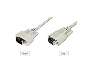 Kabel do monitora Digitus , VGA, ekranowany, beżowy AWG28, miedź, 1,8m