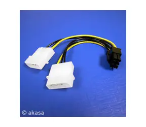 Kabel redukcji mocy Akasa 2x4pin Molex na 1xPCIexpress