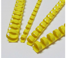 EuroSupplies Plastikowe grzbiety 19mm żółte / na 121-150 ark. - papier 80 g / 100 szt.