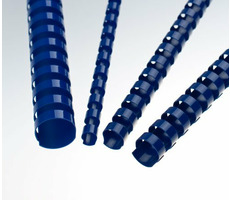 EuroSupplies Plastikowe grzbiety 25mm niebieskie / na 181-210 ark. - papier 80 g / 50 szt.