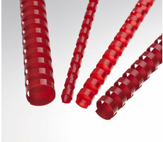 EuroSupplies Plastikowe grzbiety 28,5mm czerwone / na 211-245 ark. - papier 80 g / 50 szt.