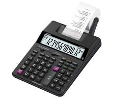 Casio HR 150 RCE czarny / Kalkulator / dwanaście cyfr / z nadrukiem / podwójne zasilanie / druk dwukolorowy