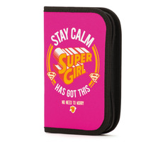 Piórnik szkolny Presco Group Supergirl - STAY CALM / 21x13x3 cm
