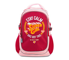 Presco Group Plecak szkolny z poncho Supergirl - STAY CALM / 46,5x32x17 cm / odpowiedni od 3 klasy