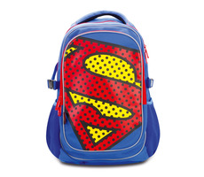 Plecak szkolny Presco Group z poncho Superman - POP / 46,5x32x17 cm / odpowiedni od 3 klasy