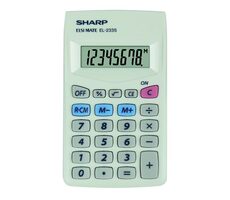 Sharp EL-233S biały / Kalkulator kieszonkowy / ośmiocyfrowy