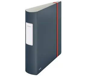 Segregator dźwigniowy Leitz Cosy Active A4 82 mm, aksamitny szary / do 500 kartek A4 / wyprzedaż