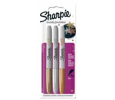 Marker Sharpie permanentny F 1,4mm / kolory metaliczne: złoty/srebrny/brązowy / 3 szt. 