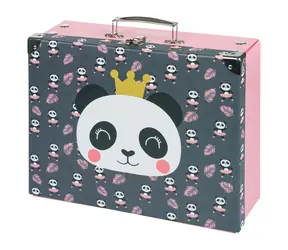 Składany tornister szkolny BAAGL Panda z mocowaniami / 32,5 x 10,5 x 26 cm