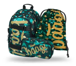 BAAGL SET 3 - Zestaw szkolny Skate Polygon / plecak / piórnik / torba