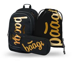 BAAGL SET 3 - Core Metallic Bronze zestaw szkolny / plecak / piórnik / torba