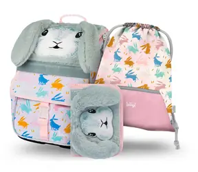 BAAGL SET 3 - Zestaw szkolny Zippy Bunny / teczka / piórnik / torba