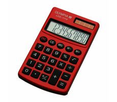 Olympia LCD 1110 czerwony / kalkulator / 10-cyfrowy wyświetlacz / bateria i panel słoneczny